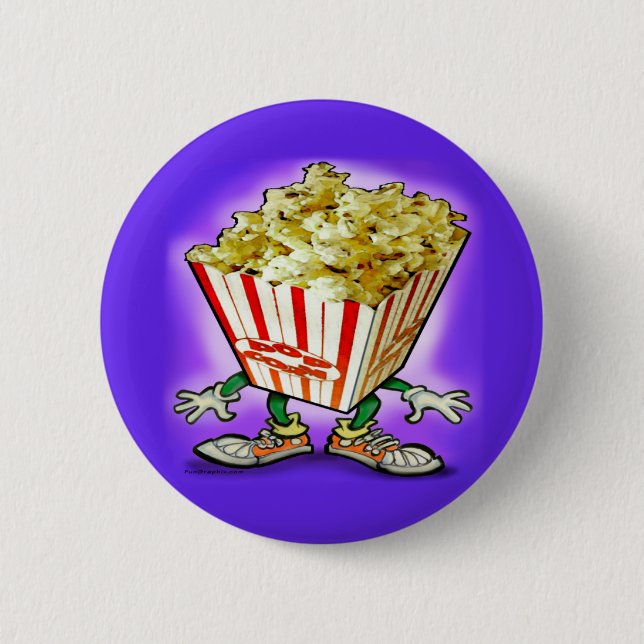 Popcorn 6 Cm Round Badge (Front)