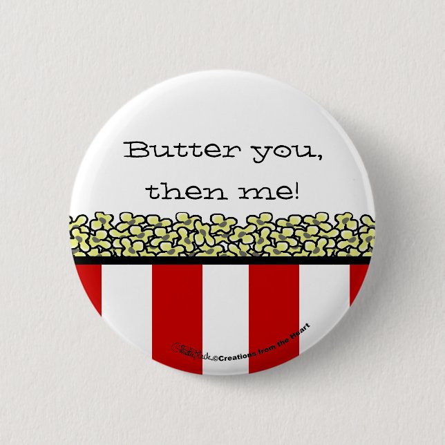 Popcorn 6 Cm Round Badge (Front)