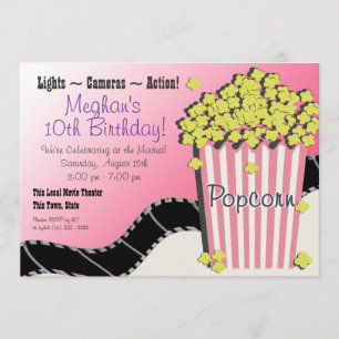 Popcorn and a Movie Invitation