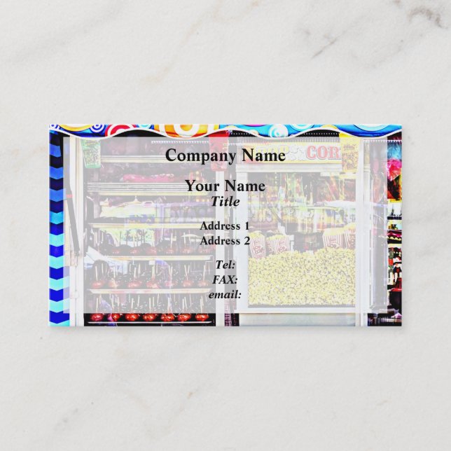 Popcorn and Candy Apples Business Card (Front)