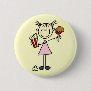 Popcorn and Cotton Candy Tshirts and Gifts 6 Cm Round Badge