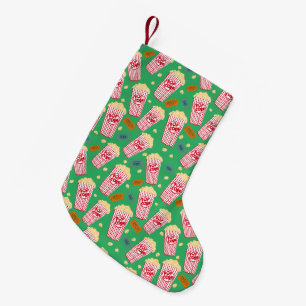 Popcorn and Movie Night Film Buffs Holiday Chill Small Christmas Stocking