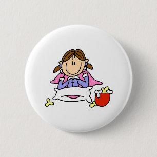 Popcorn And Pyjamas Button