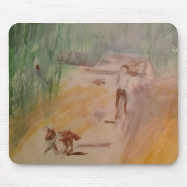 Popcorn Anime Abstract Landscape Mousepad (Front)