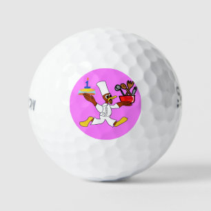 Popcorn Anime Chef Ducky Kazoo Pink Golf Balls