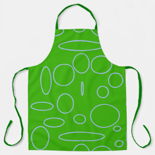 Popcorn Anime Green Geometric Loops Apron