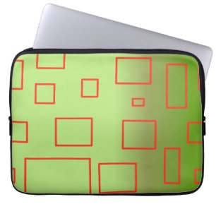 Popcorn Anime Green Red Rectangles  Laptop Sleeve