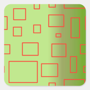 Popcorn Anime Green Red Rectangles  Square Sticker