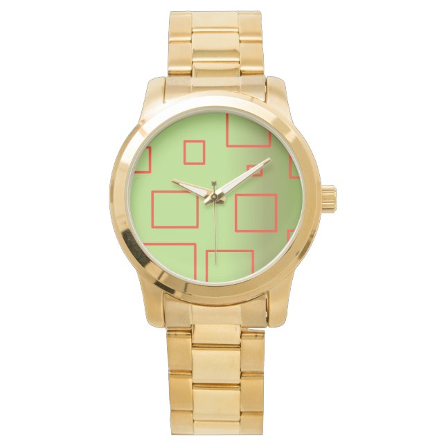 Popcorn Anime Green Red Rectangles  Watch (Front)