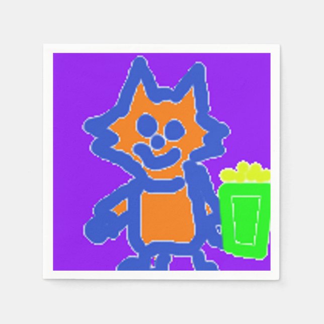 Popcorn Anime Paper Napkins (Front)