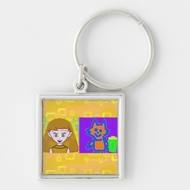 Popcorn Anime Where are My Keys Keychain (Front)