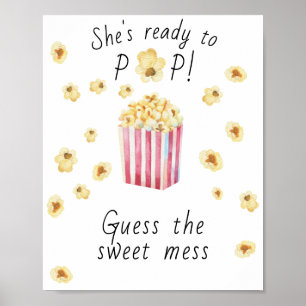 Popcorn baby shower - Guess the sweet mess Poster