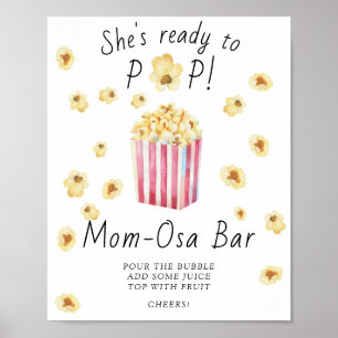 Popcorn baby shower - Mom-osa bar Poster