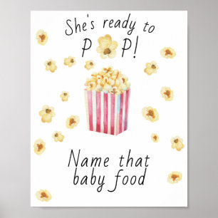 Popcorn baby shower - Name that baby food Poster