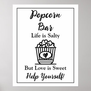 Popcorn Bar Wedding Sign