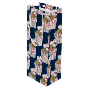 Popcorn BB Cookie Bouquet-Blue Baseball-WINE BAG