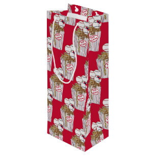Popcorn BB Cookie Bouquet-Red Baseball-WINE BAG