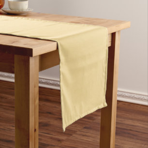 Popcorn Butter Yellow Solid Colour Print Short Table Runner