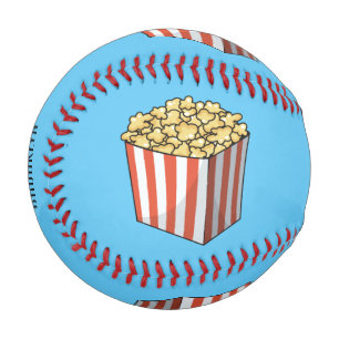 Popcorn cartoon illustration  baseball