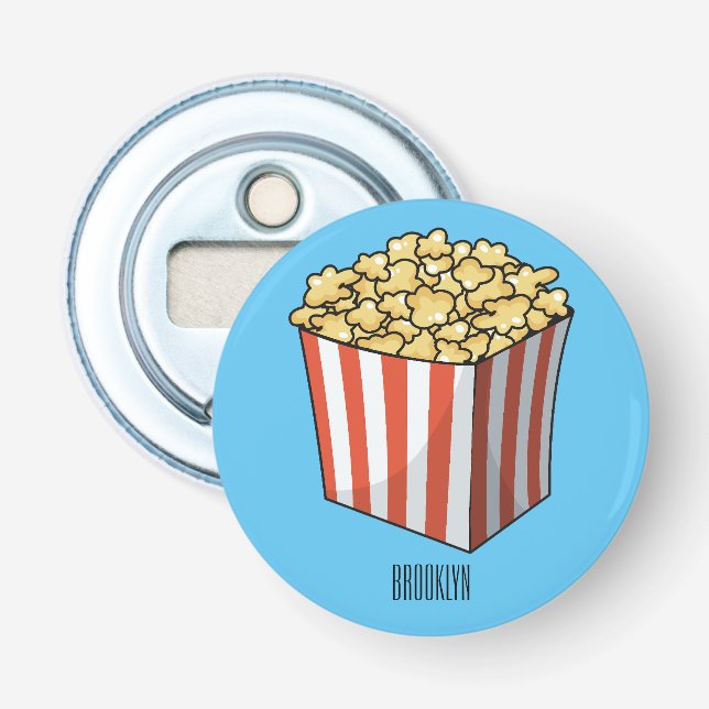 Popcorn cartoon illustration  bottle opener (Front)