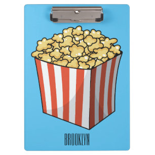 Popcorn cartoon illustration  clipboard