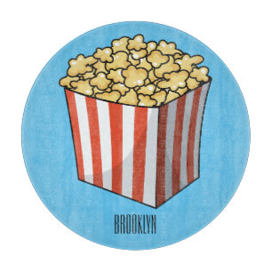 Popcorn cartoon illustration  cutting board