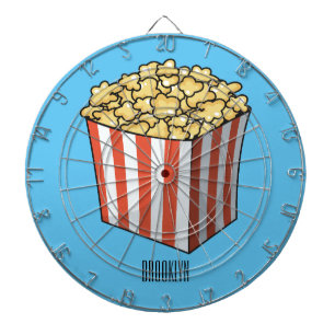 Popcorn cartoon illustration  dartboard