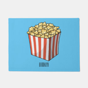 Popcorn cartoon illustration doormat