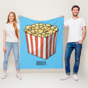 Popcorn cartoon illustration  fleece blanket