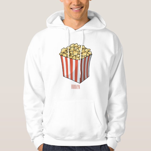 Popcorn cartoon illustration  hoodie (Front)