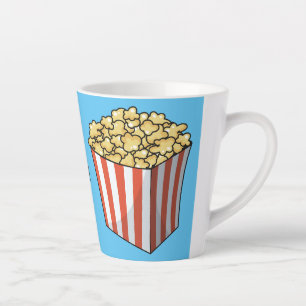 Popcorn cartoon illustration  latte mug