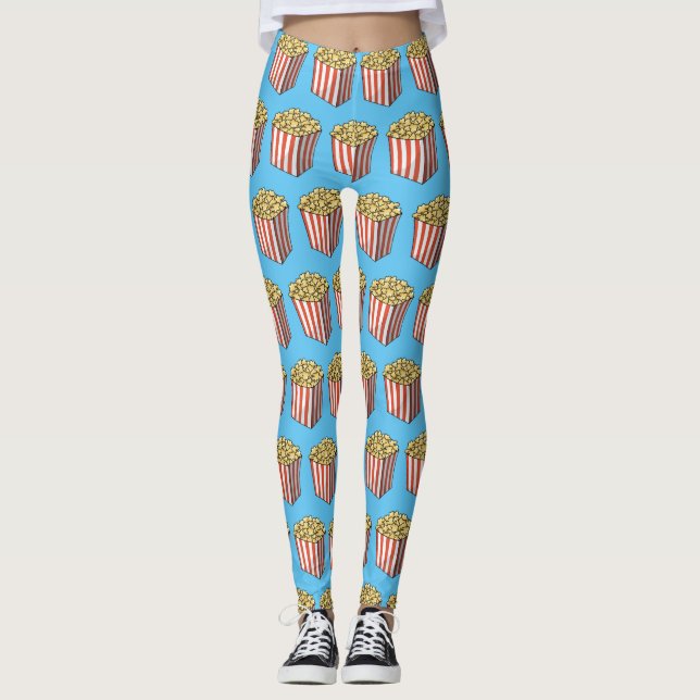Popcorn cartoon illustration  leggings (Front)