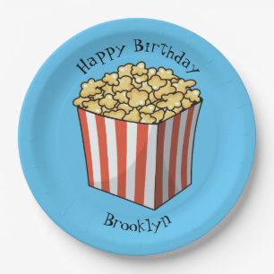 Popcorn cartoon illustration paper plate