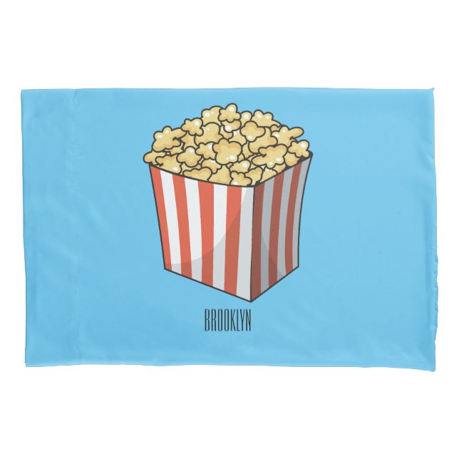 Popcorn cartoon illustration  pillowcase (Front)