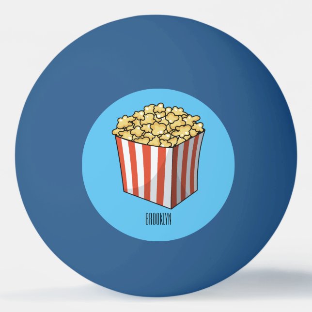 Popcorn cartoon illustration  ping pong ball (Front)