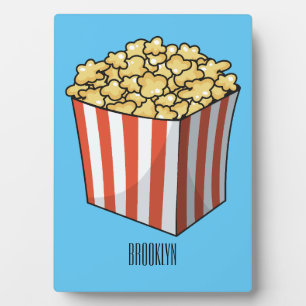 Popcorn cartoon illustration plaque