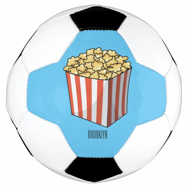 Popcorn cartoon illustration  soccer ball (Front)