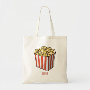 Popcorn cartoon illustration  tote bag