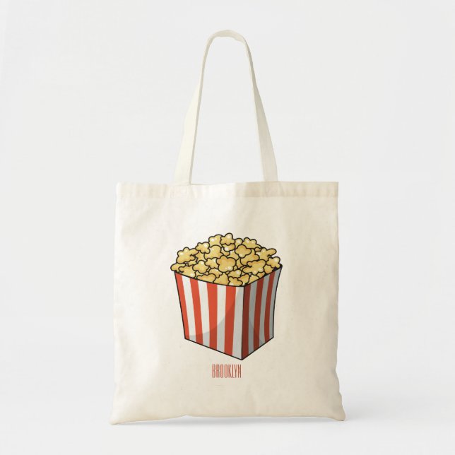 Popcorn cartoon illustration  tote bag (Front)