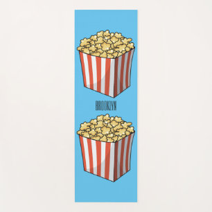 Popcorn cartoon illustration  yoga mat