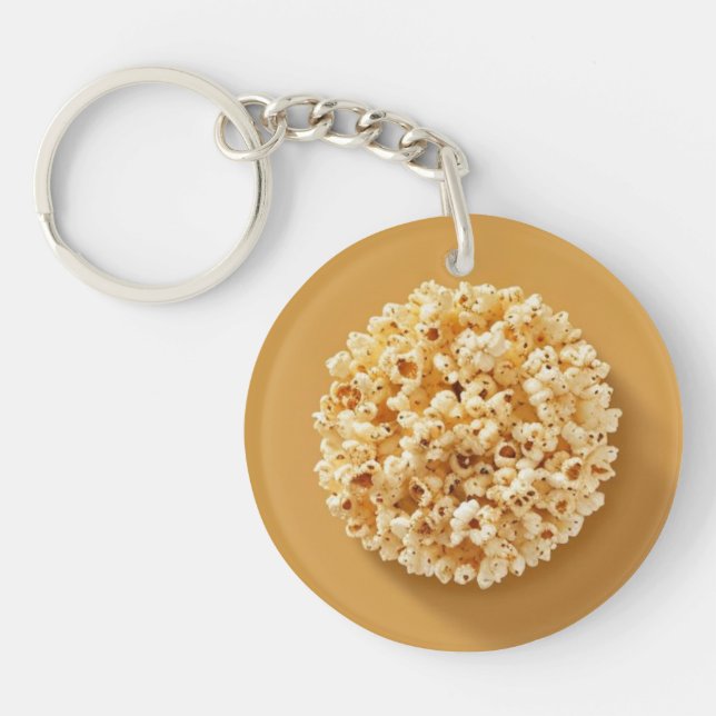 Popcorn Circle with a Brown Background Key Ring (Front)