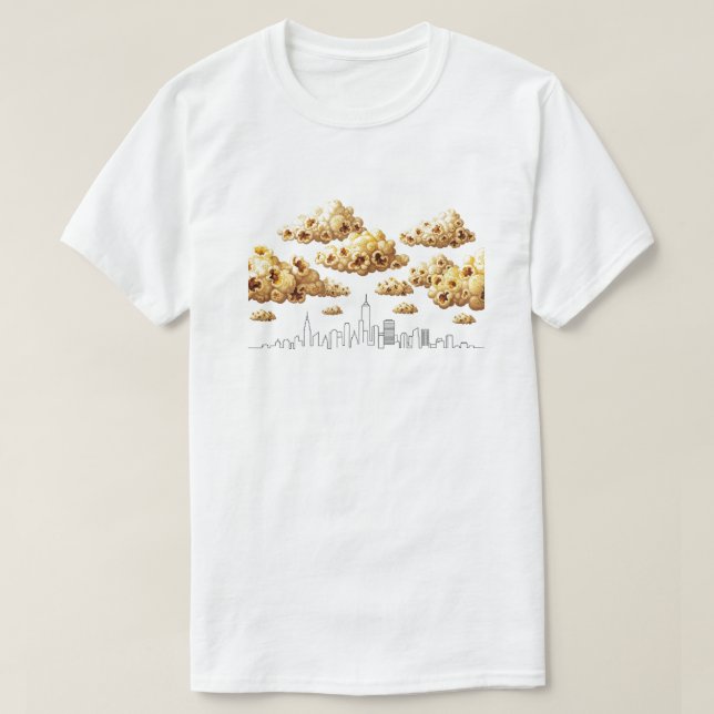 Popcorn City – Minimalist Funny Skyline T-shirt (Design Front)