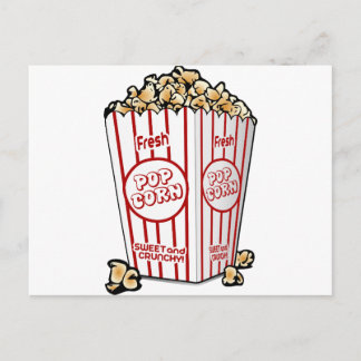 popcorn corn snack food movie night fun postcard