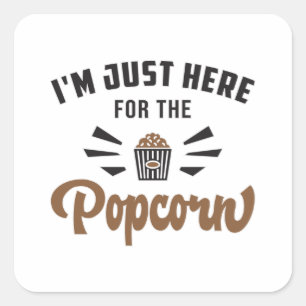Popcorn Day Movie Pop Film Cinema Snack Gift Idea Square Sticker