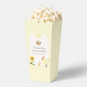 Popcorn Gingham Sunflower Chicken Baby Shower Favour Box