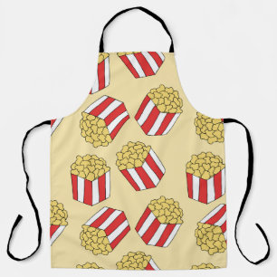 Popcorn hand drawn, colourful seamless pattern. apron