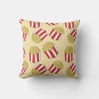 Popcorn hand drawn, colourful seamless pattern. cushion