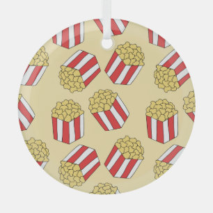 Popcorn hand drawn, colourful seamless pattern. glass tree decoration