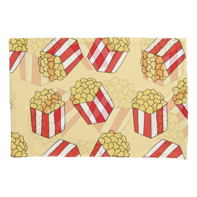 Popcorn hand drawn, colourful seamless pattern. pillowcase (Front)