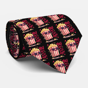 Popcorn Heart Pop Valentine Design Tie